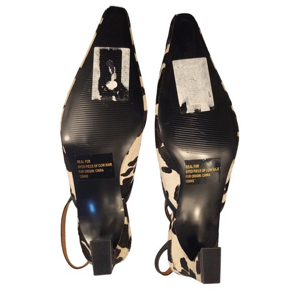 NEW Steve Madden Haleigh slingback pump in black/white calf hair size 10 - Picture 7 of 8